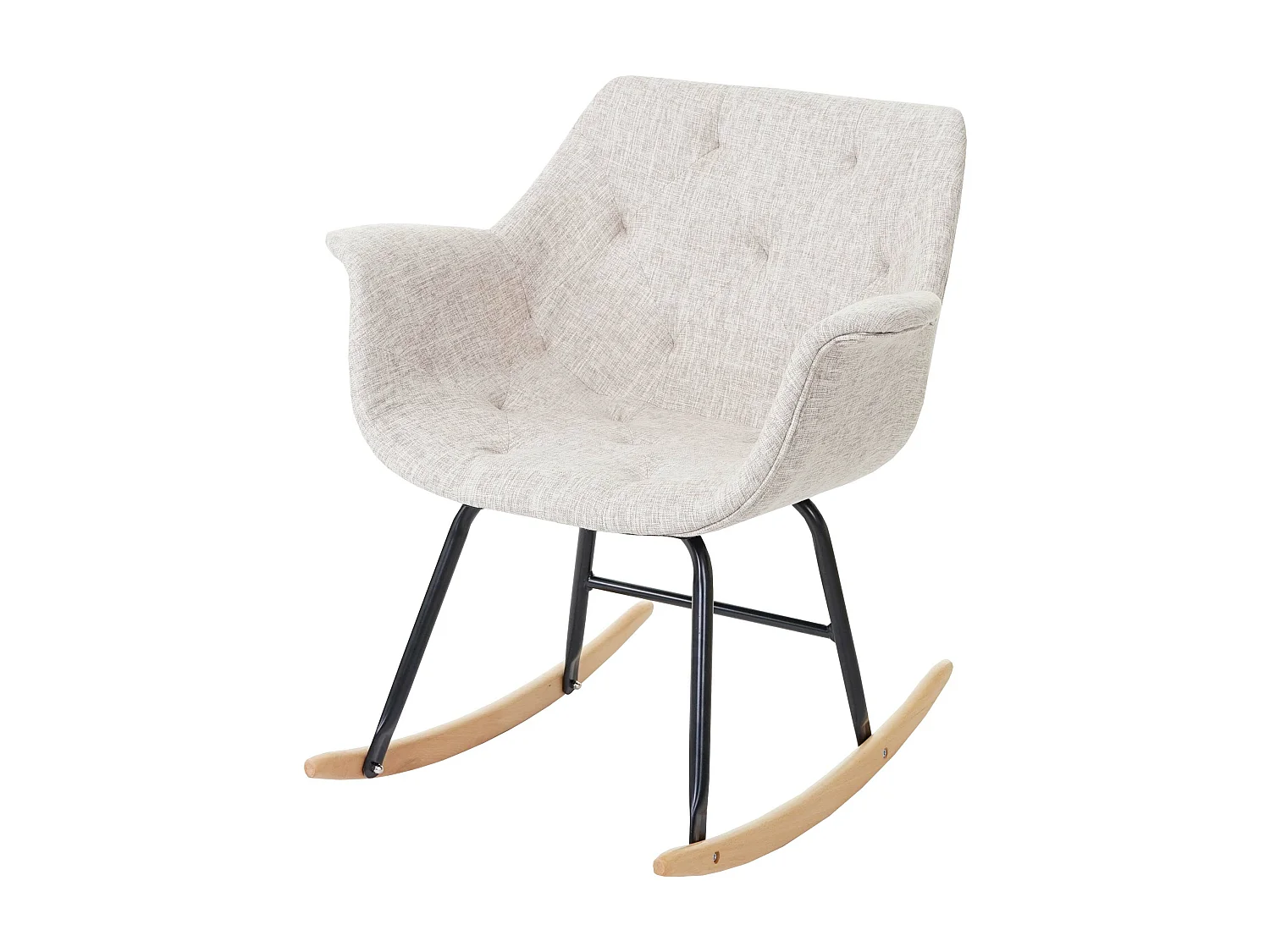 Schommelstoel Vaasa T820,  textiel, crème/grijs