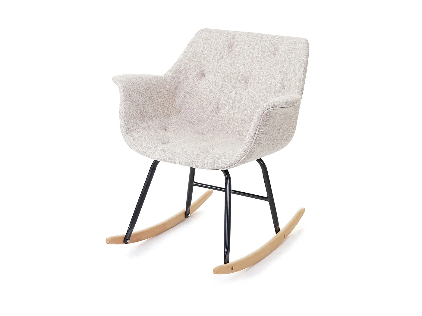 Fauteuil à bascule Vaasa T820,  tissu, crème/gris