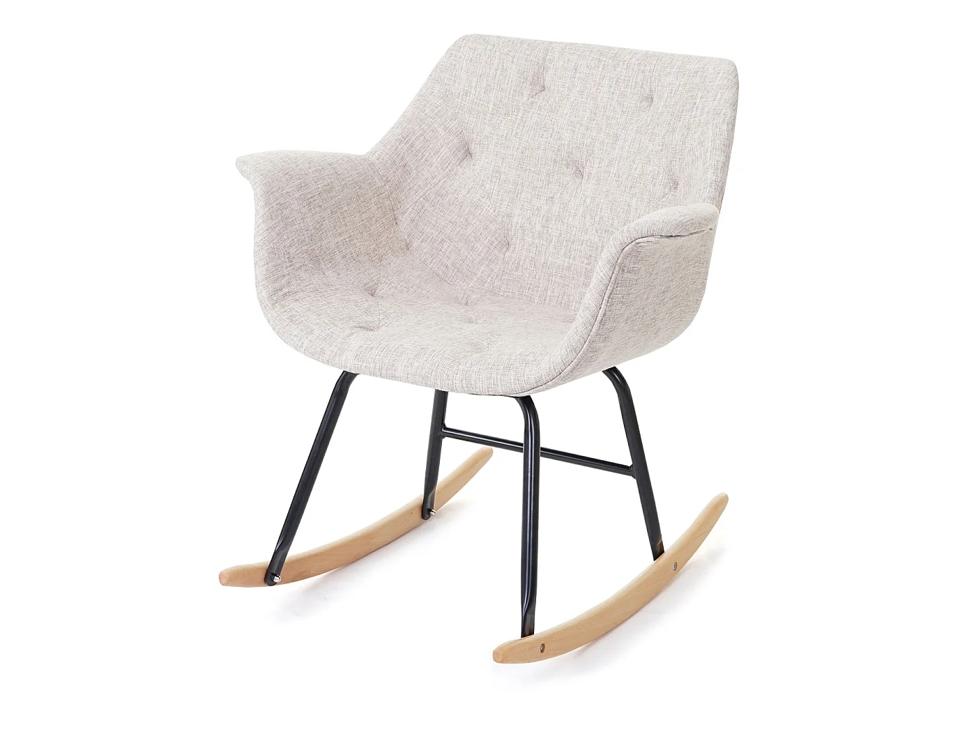 Fauteuil à bascule Vaasa T820,  tissu, crème/gris