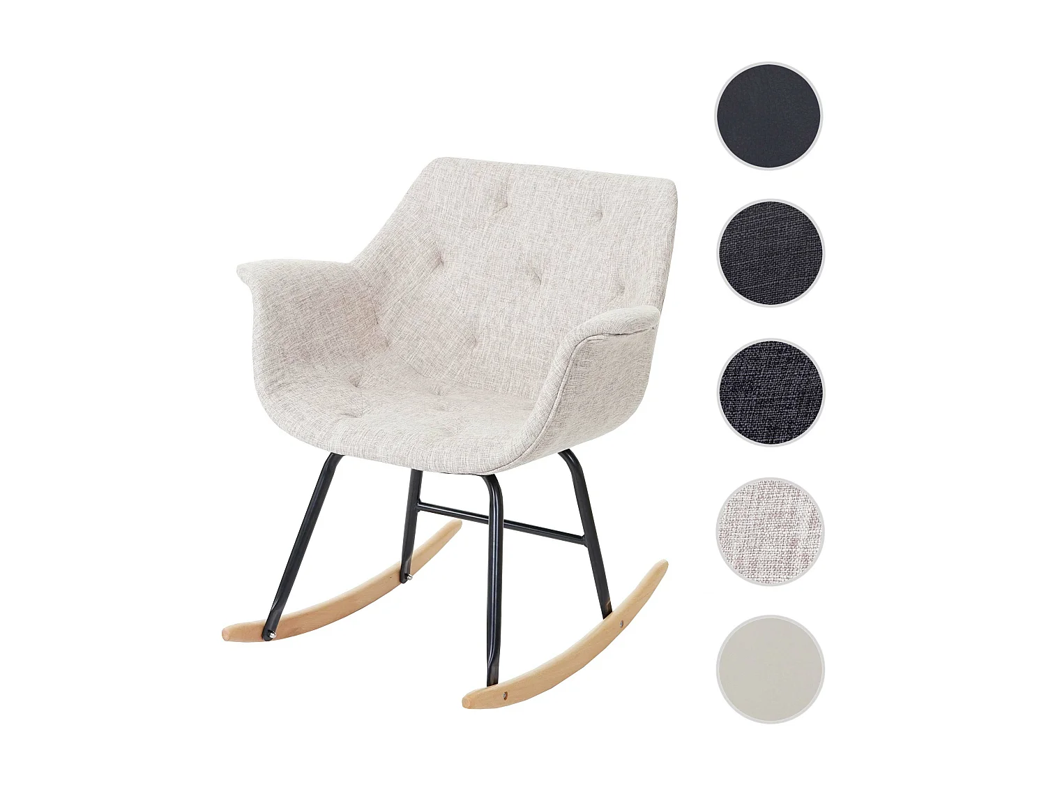 Fauteuil à bascule Vaasa T820,  tissu, crème/gris