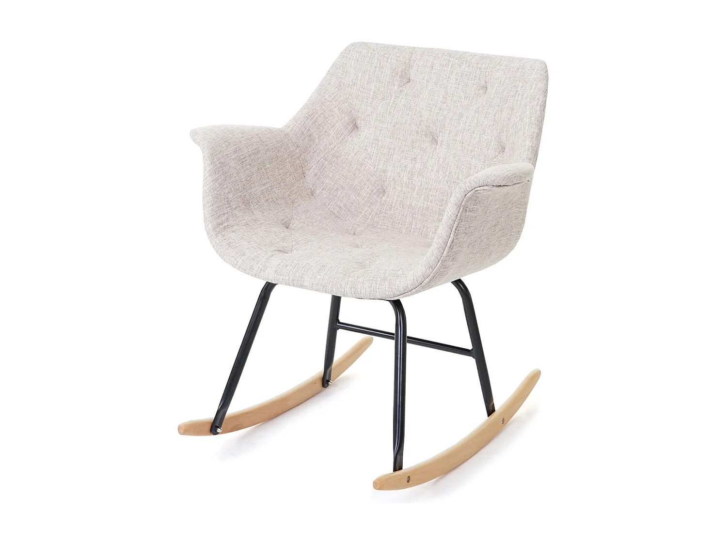 Fotel bujany Vaasa T820,  tekstylny, kremowy/szary