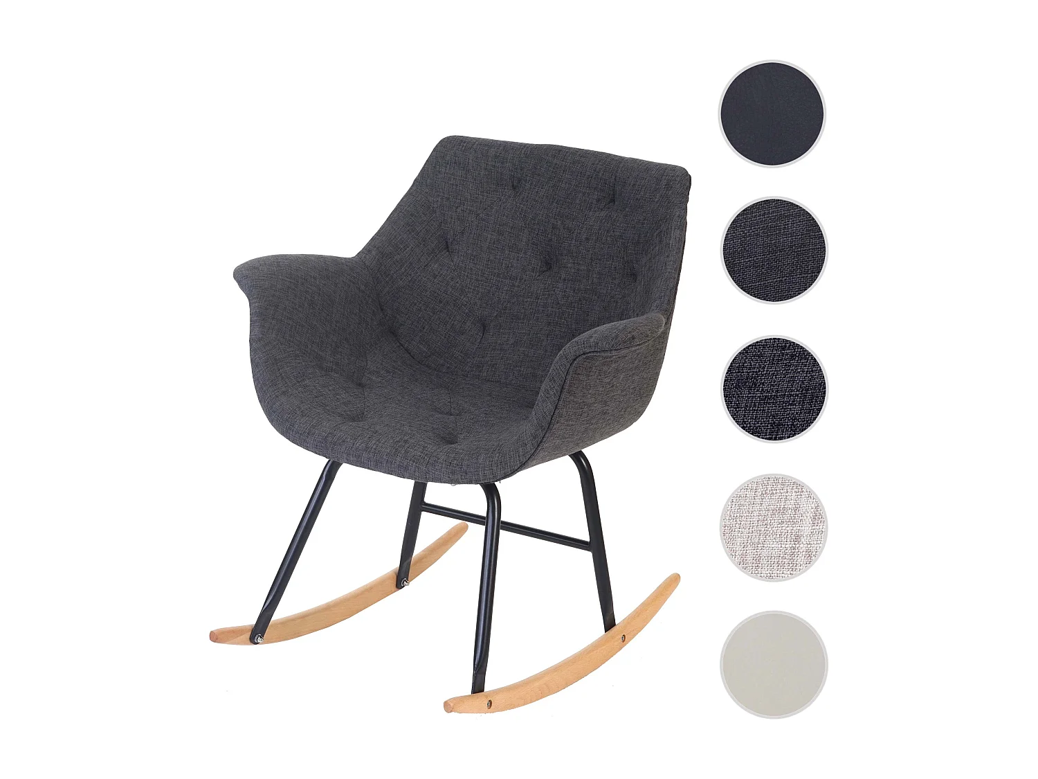 Fotel bujany Vaasa T820,  tekstylny, szary