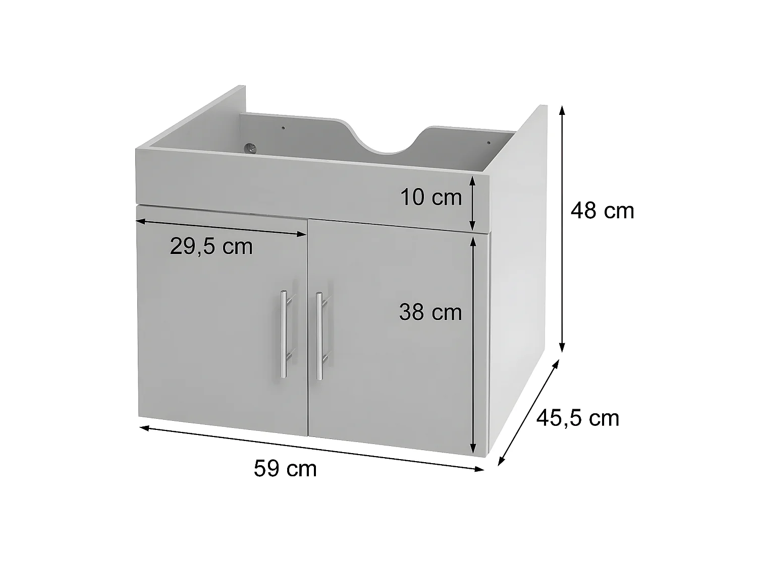 Meuble sous-lavabo MCW-D16,  gris