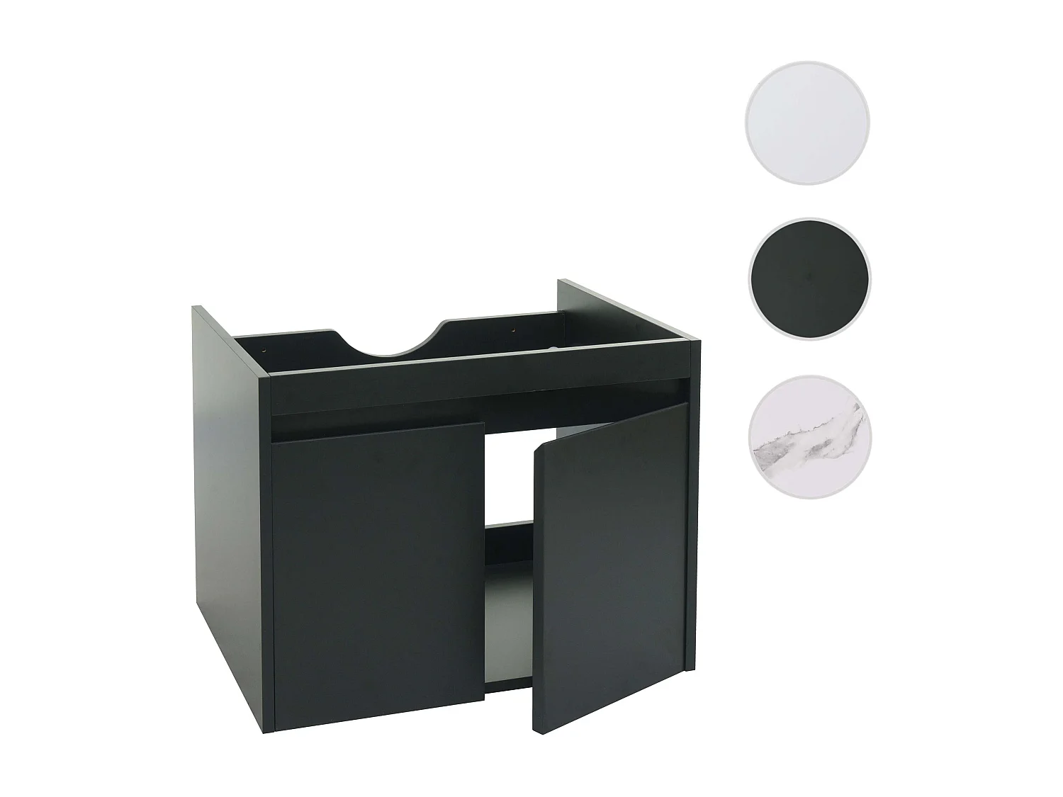 Wastafelonderkast MCW-L86,  zwart