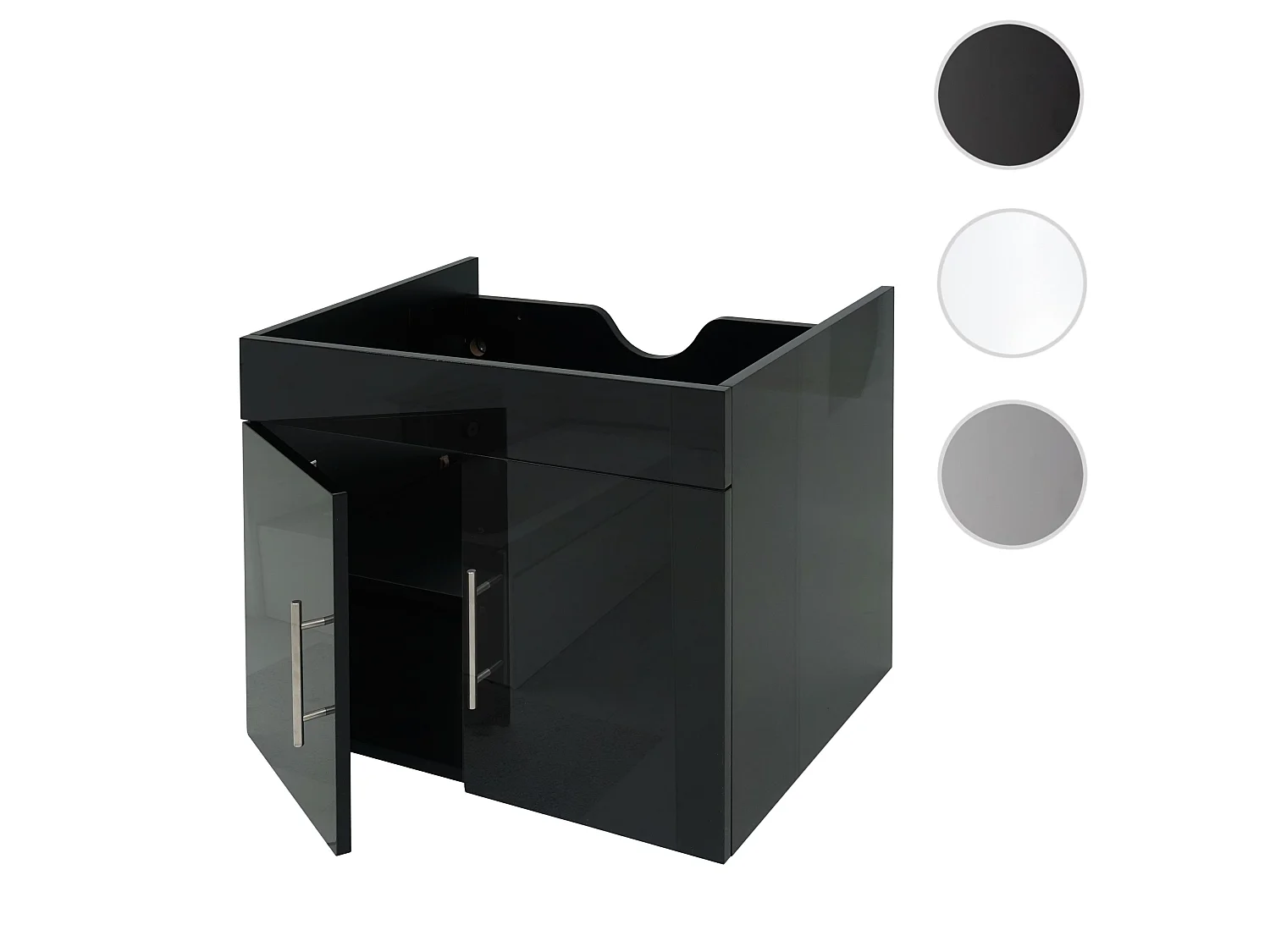 Meuble sous-lavabo MCW-D16,  noir