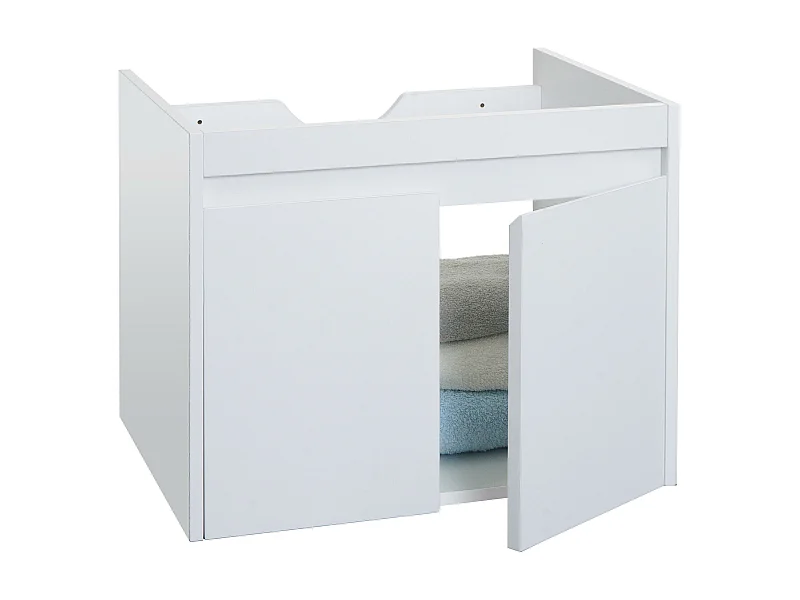 Arredo bagno sottolavabo armadietto MCW-L86 48x59x46cm MDF melaminico bianco