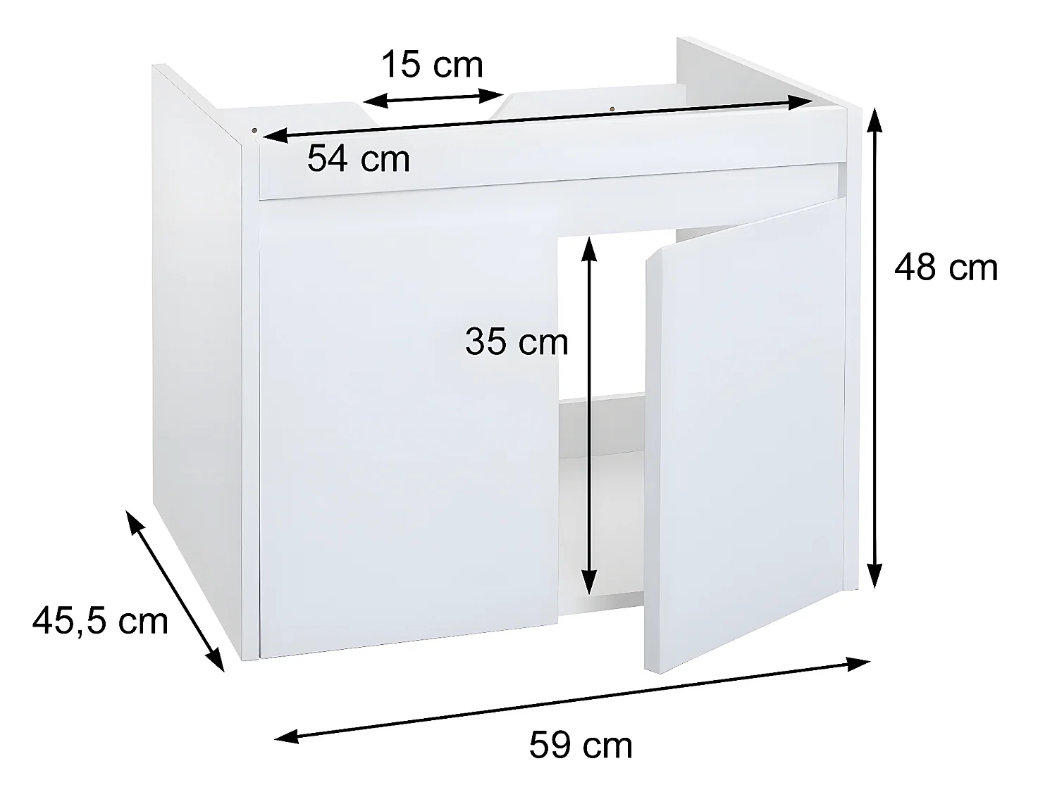 Meuble sous-lavabo MCW-L86,  blanc