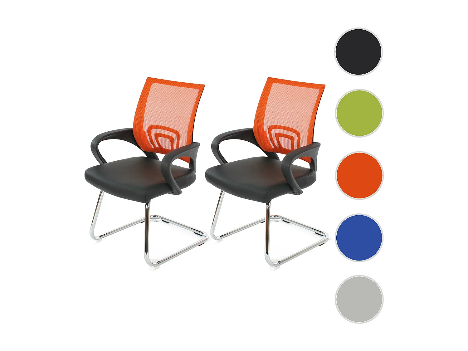 Cadeira de conferência Afragola (conjunto de 2),  laranja