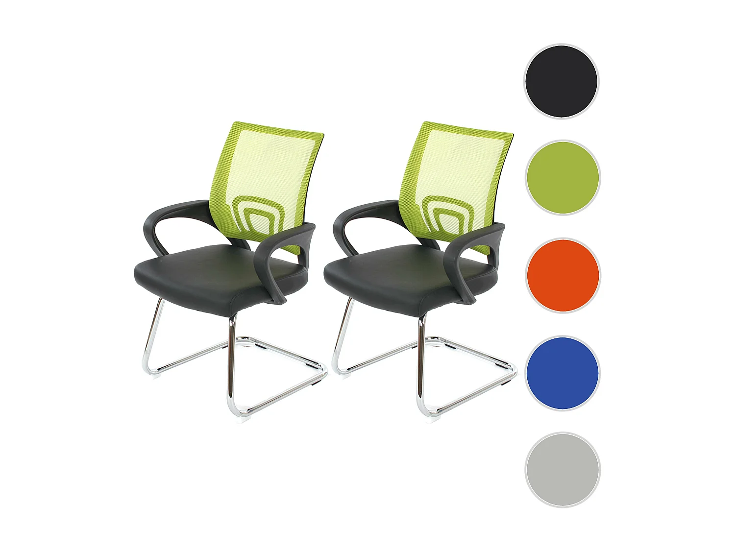 Conferentiestoel Afragola (set van 2),  groen