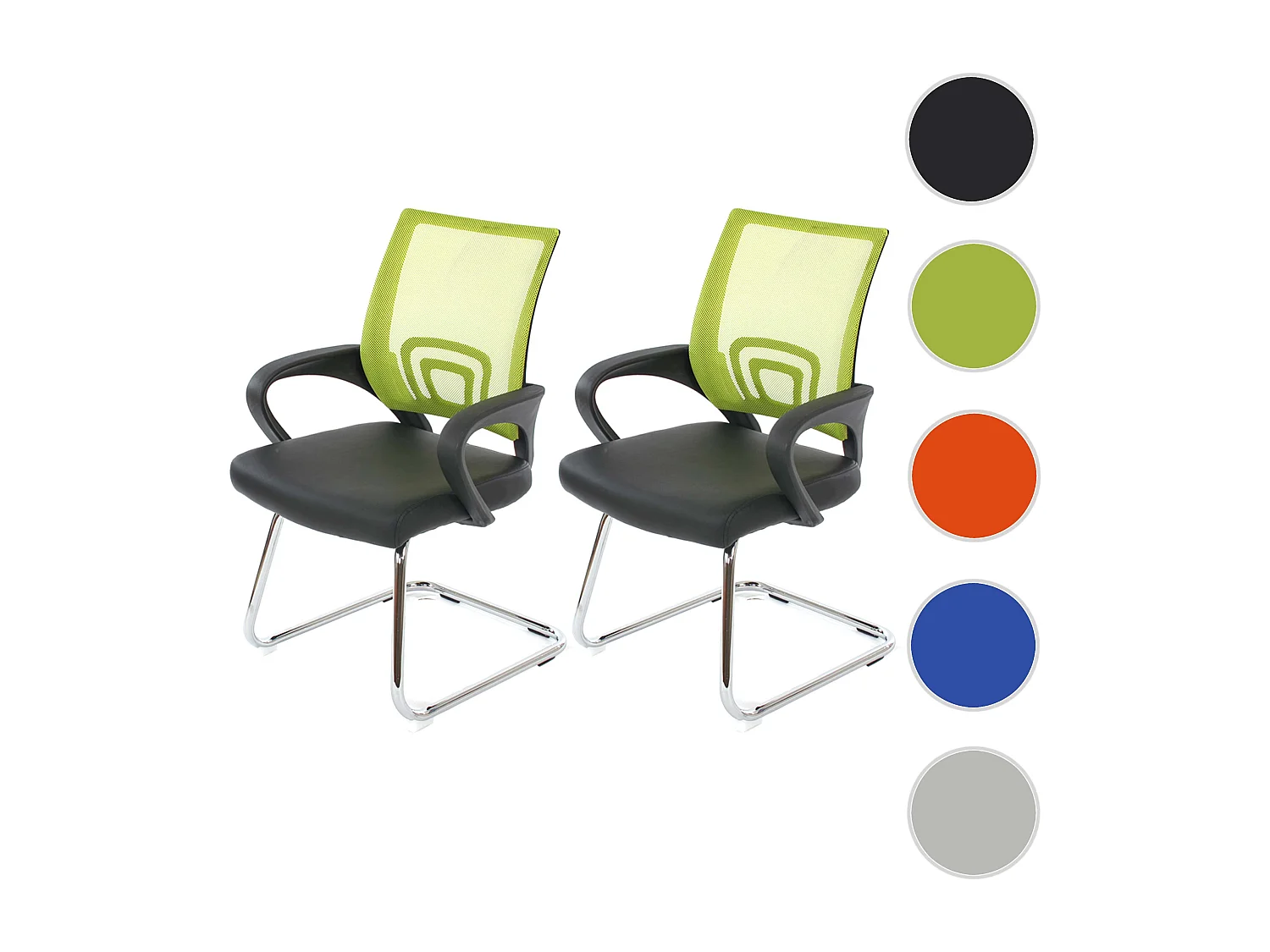 Conferentiestoel Afragola (set van 2),  groen