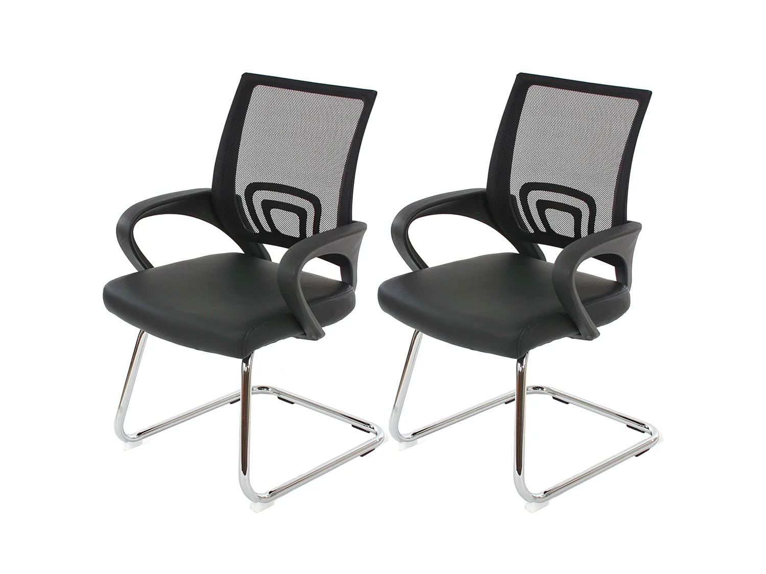 Sillón de conferencia Afragola (juego de 2),  negro