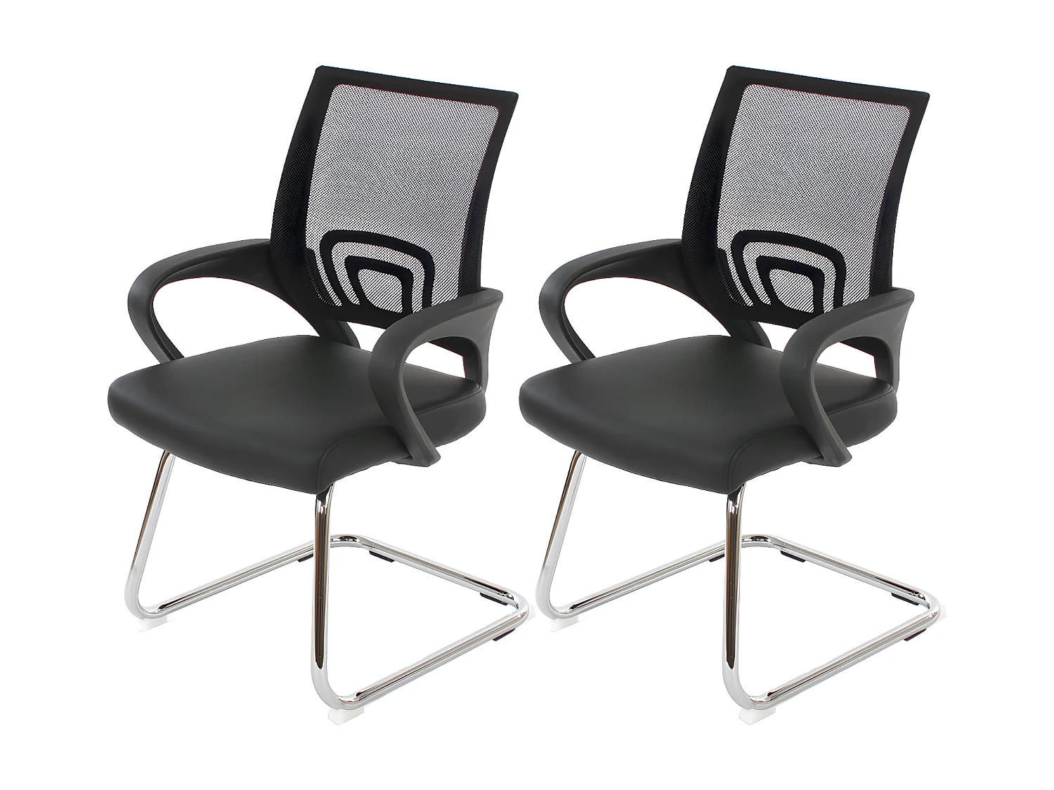 Conferentiestoel Afragola (set van 2),  zwart