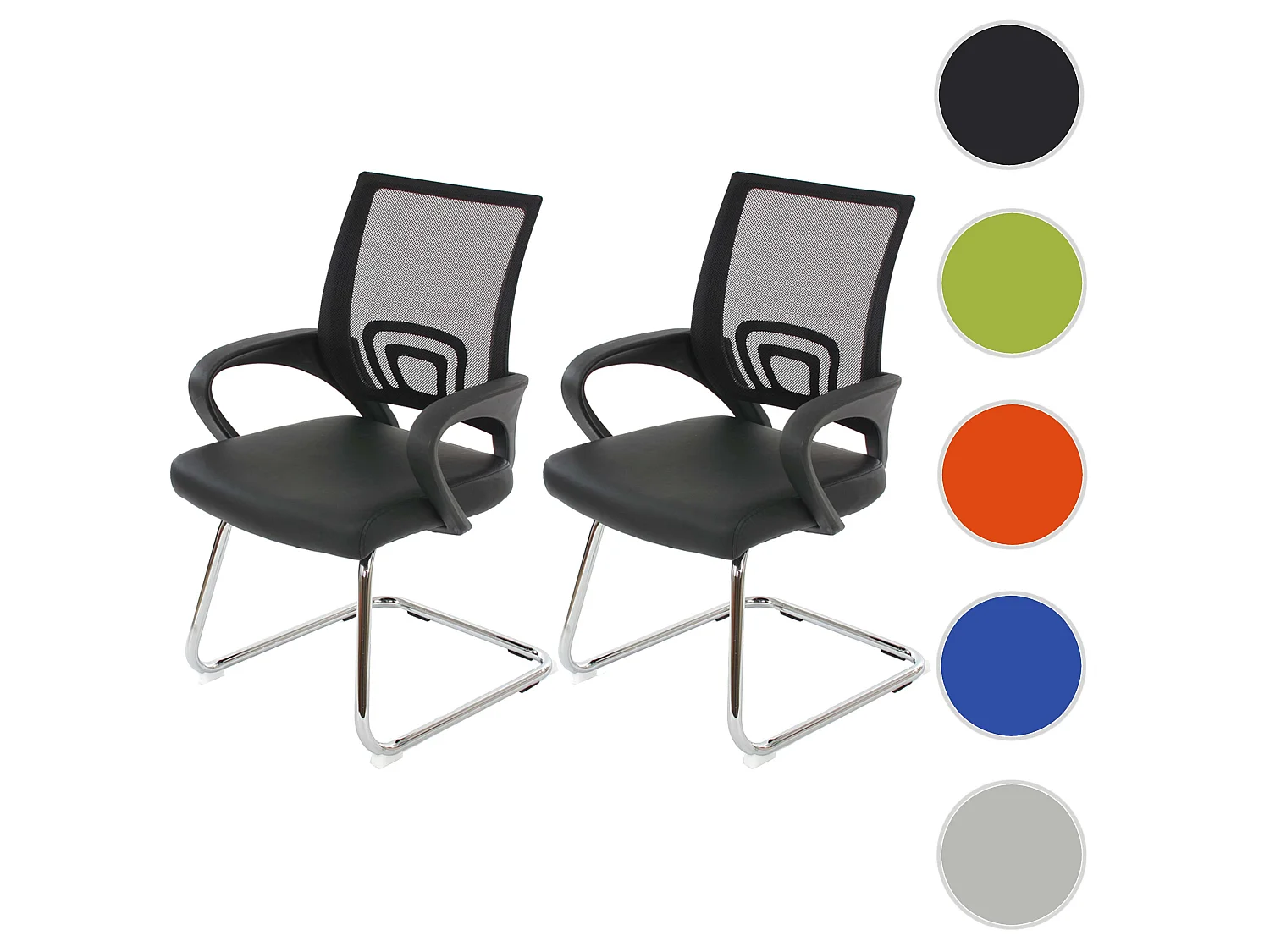 Siège de conférence Afragola (lot de 2),  noir