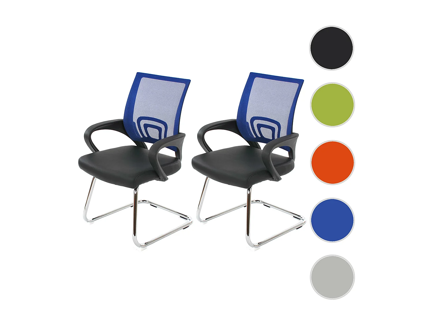 Siège de conférence Afragola (lot de 2),  bleu