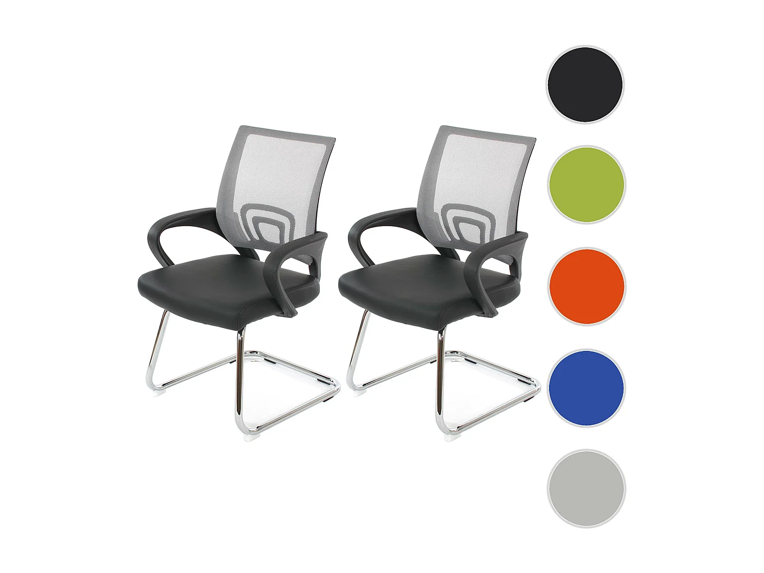 Siège de conférence Afragola (lot de 2),  gris