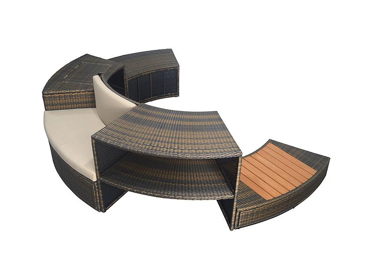 Spa portable semi-rigide Vita Premium rond Bulles 4-6 places avec mobilier - Netspa