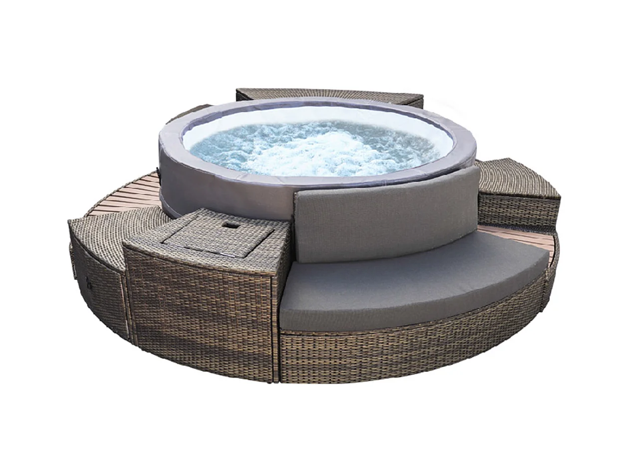 Spa portable semi-rigide Vita Premium rond Bulles 4-6 places avec mobilier - Netspa