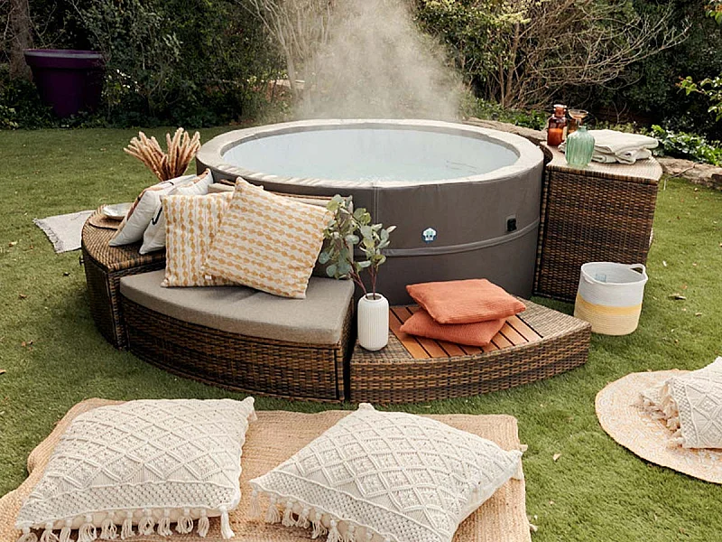 Spa portable semi-rigide Vita Premium rond Bulles 4-6 places avec mobilier - Netspa