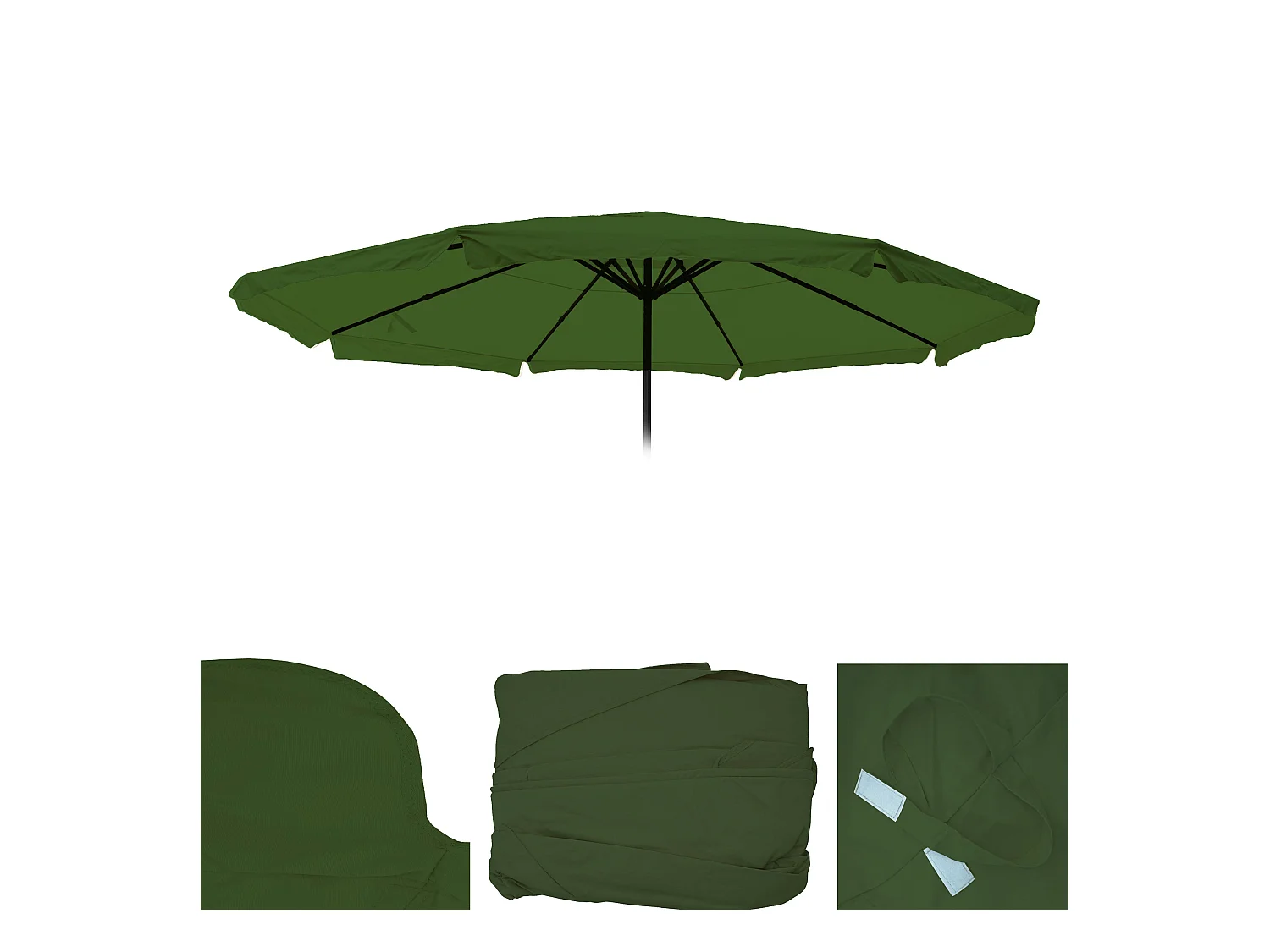 Toile de rechange pour parasol Carpi Pro Ø 5m,  vert