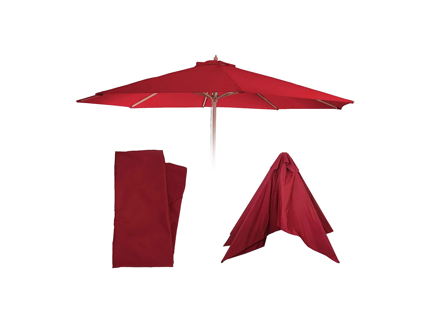 Toile de rechange pour parasol Lisbonne IV rond,  bordeaux