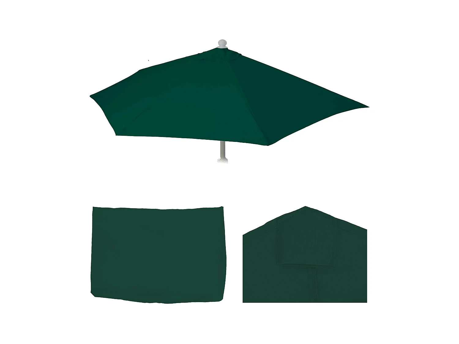 Toile de rechange Parasol semi-circulaire Lorca,  vert