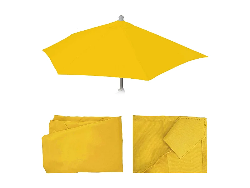 Telo copertura di ricambio per ombrellone da parete semicircolare Parla 135x260cm giallo
