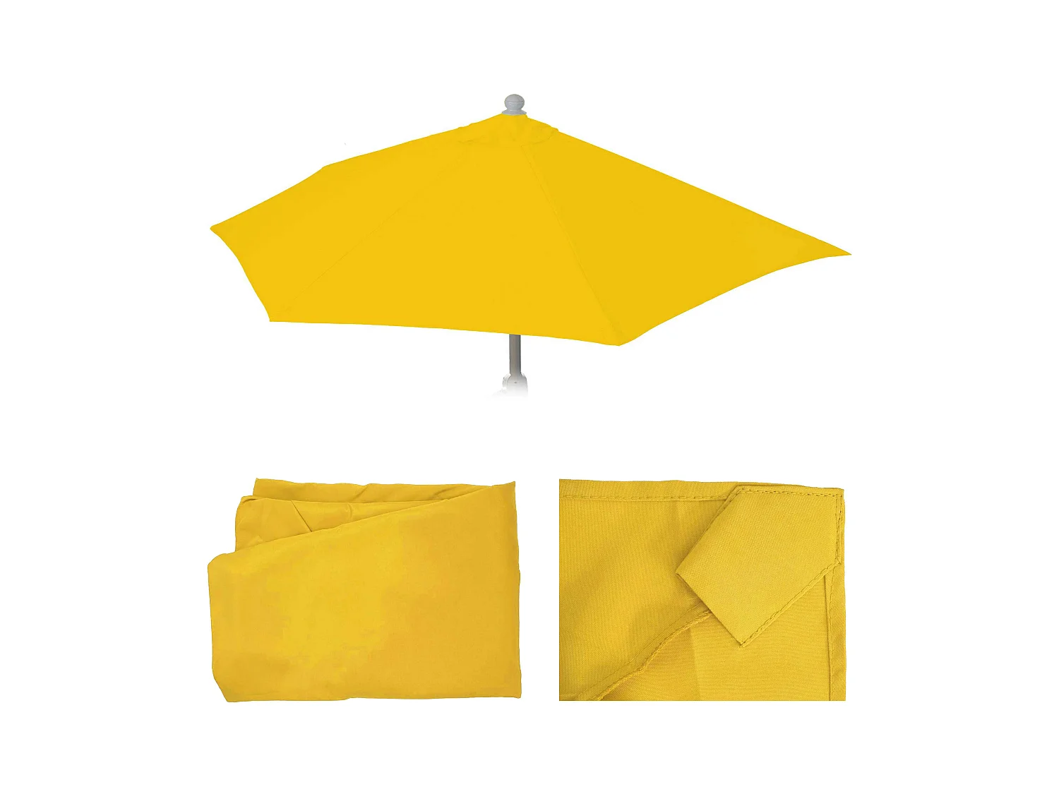 Toile de rechange Parasol semi-circulaire Lorca,  jaune