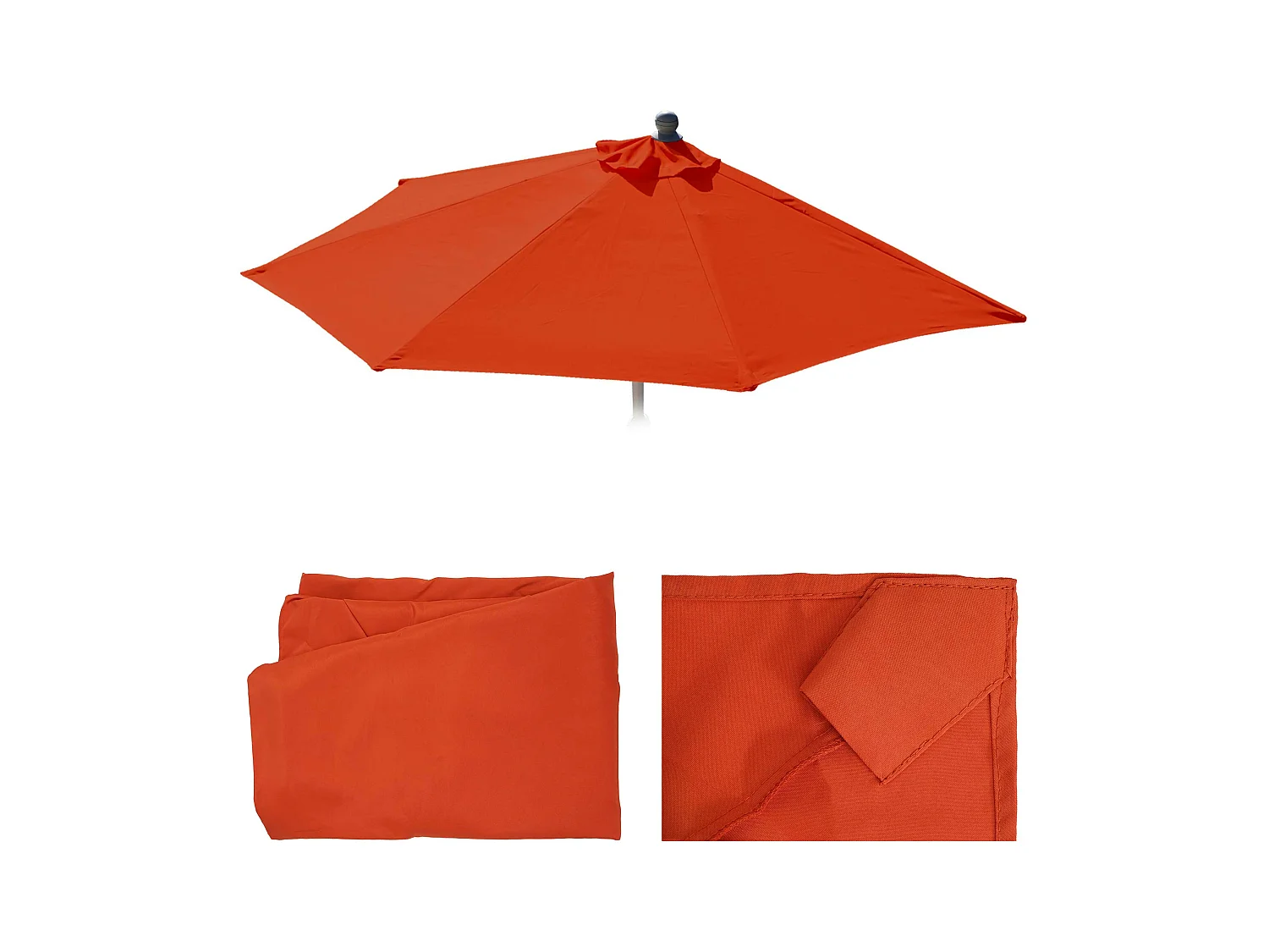 Toile de rechange Parasol semi-circulaire Lorca,  terracotta
