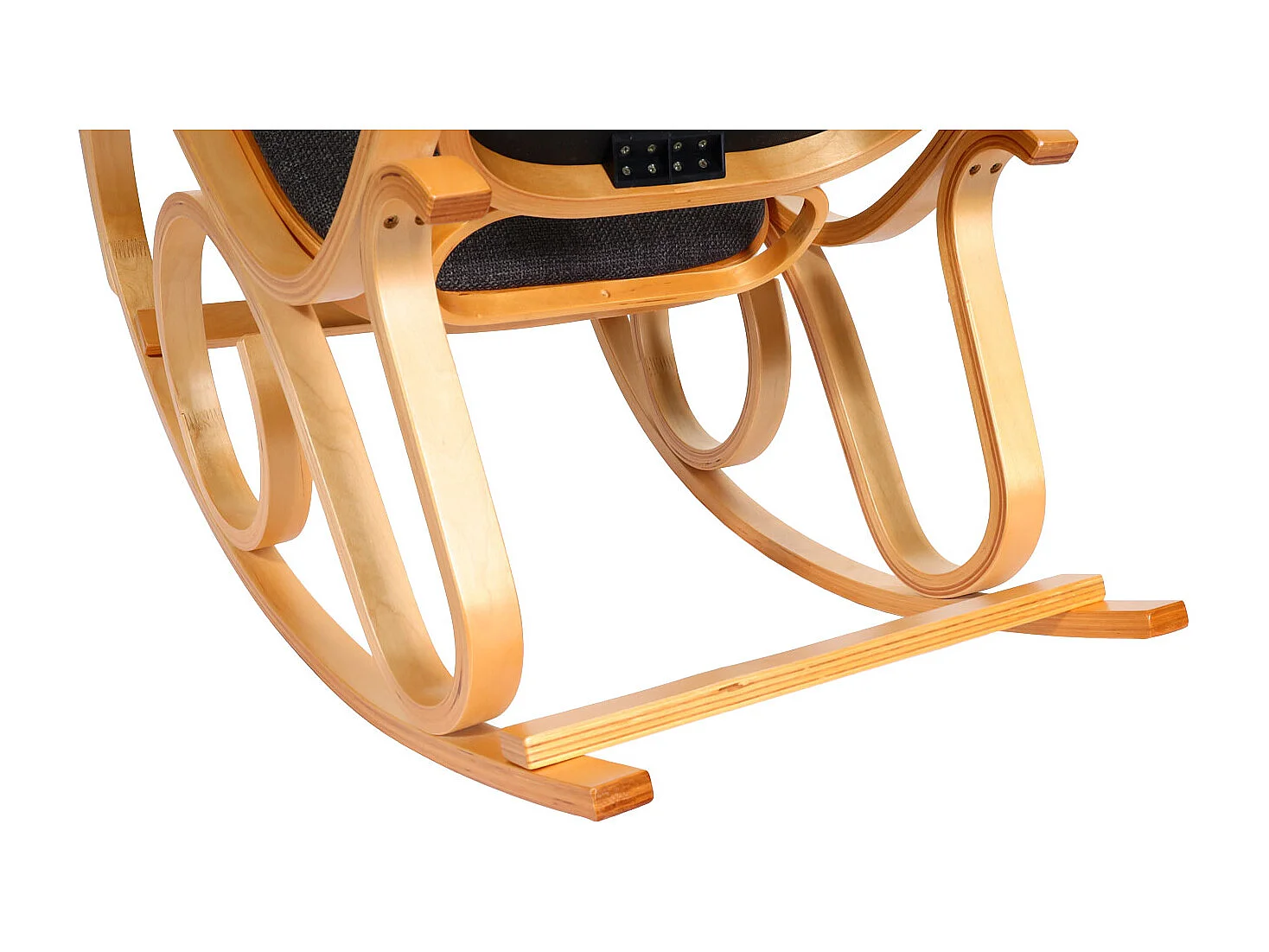 Fauteuil à bascule Gallarate,  aspect chêne, tissu/textile gris anthracite