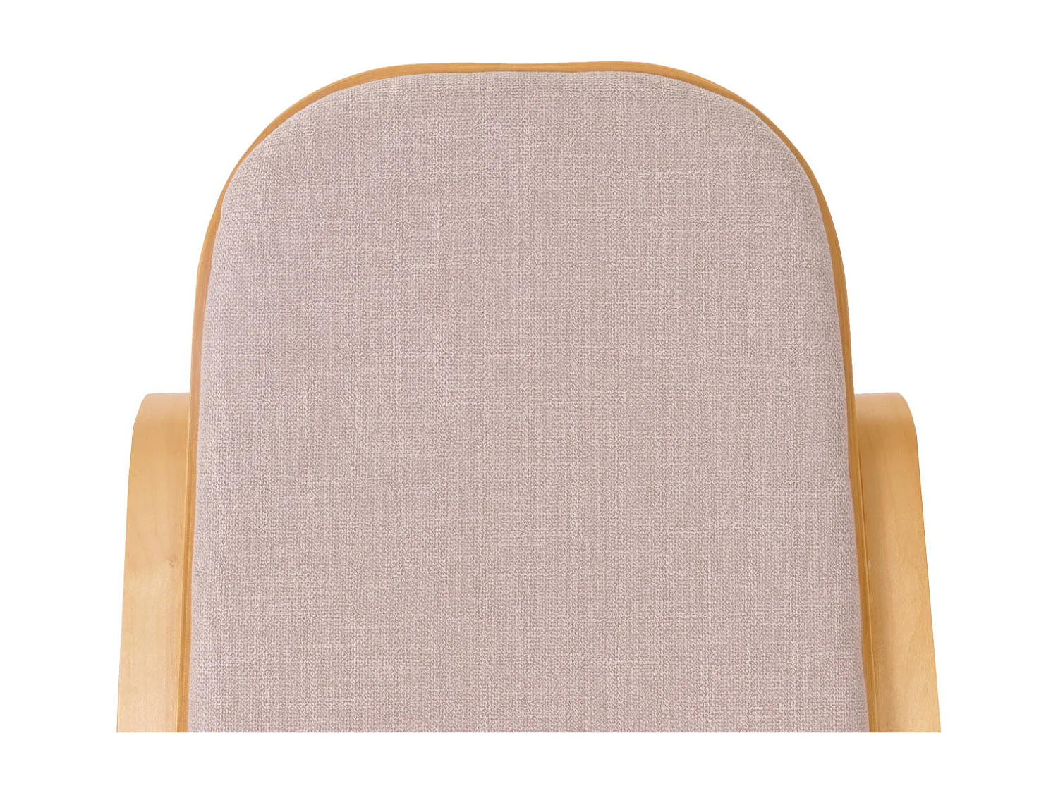 Fauteuil à bascule Gallarate,  imitation chêne, tissu beige