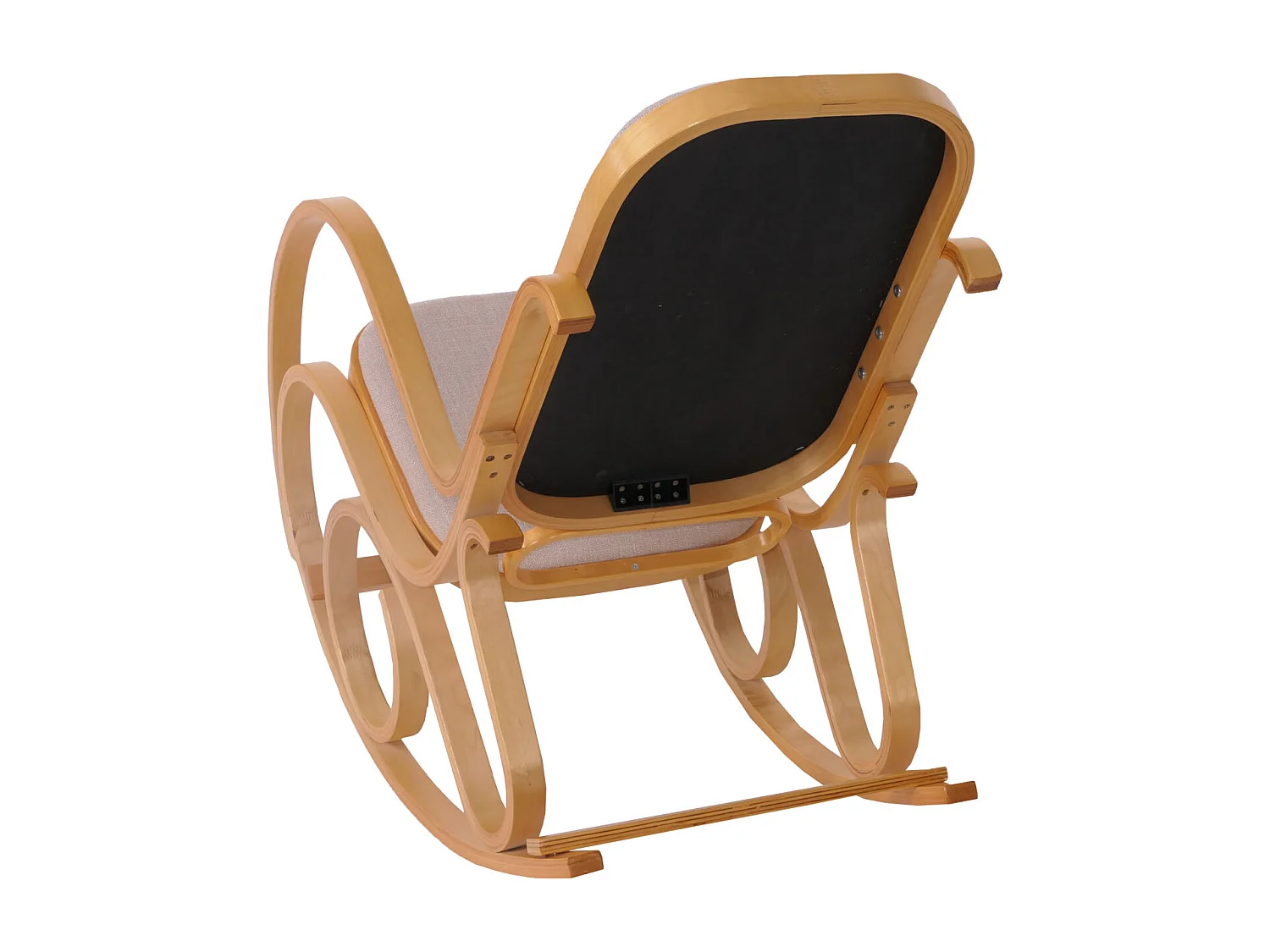 Fauteuil à bascule Gallarate,  imitation chêne, tissu beige