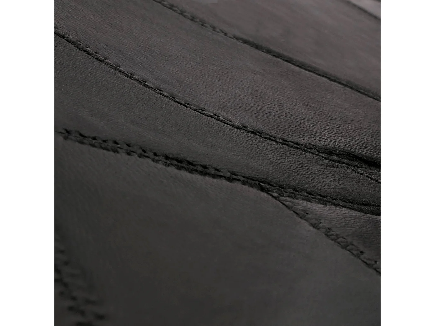 Schommelstoel Gallarate,  walnoot look, patchwork leer zwart