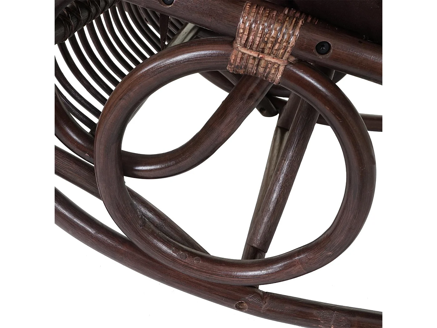 Cadeira de baloiço MCW-C40 Rattan,  almofada castanha