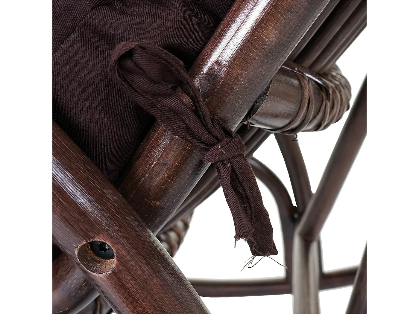 Cadeira de baloiço MCW-C40 Rattan,  almofada castanha