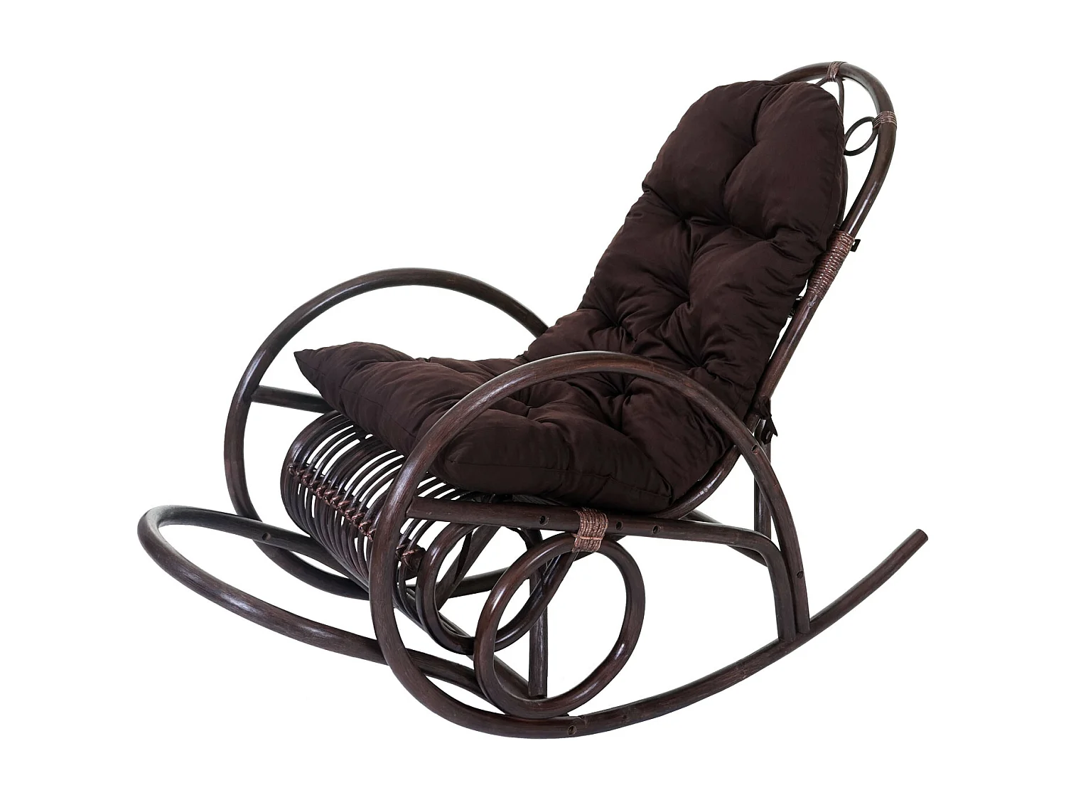 Schommelstoel MCW-C40 Rotan,  bruin kussen