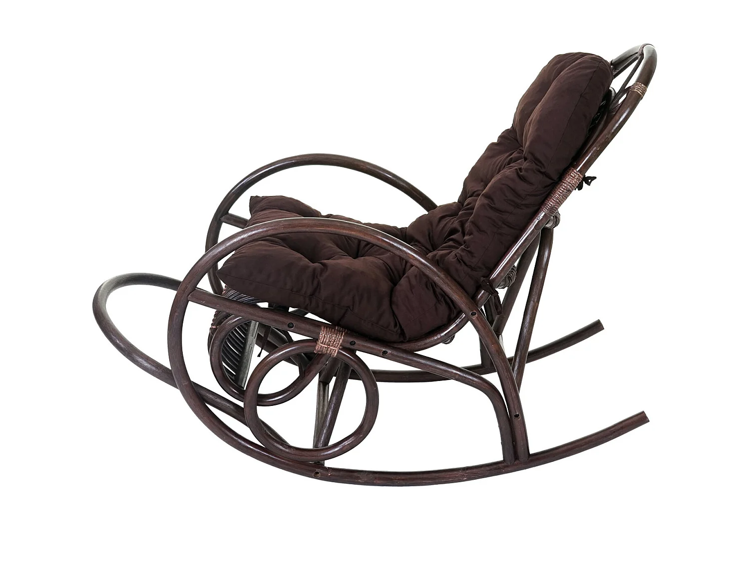 Schommelstoel MCW-C40 Rotan,  bruin kussen