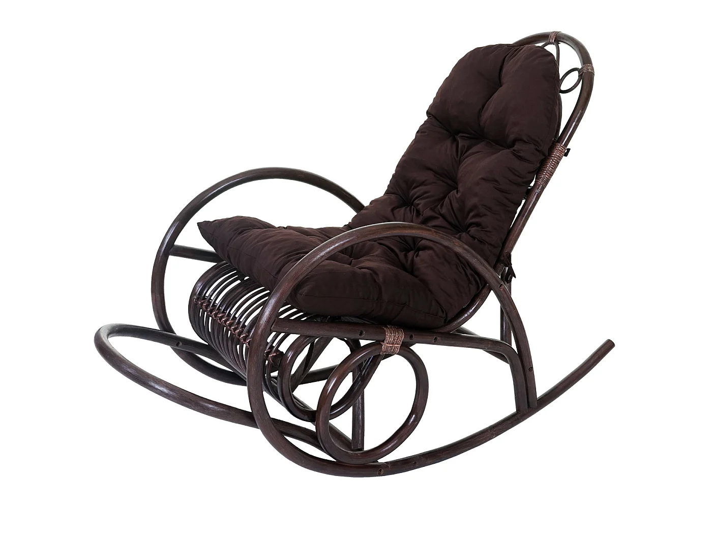 Schaukelstuhl MCW-C40 Rattan, Auflage braun