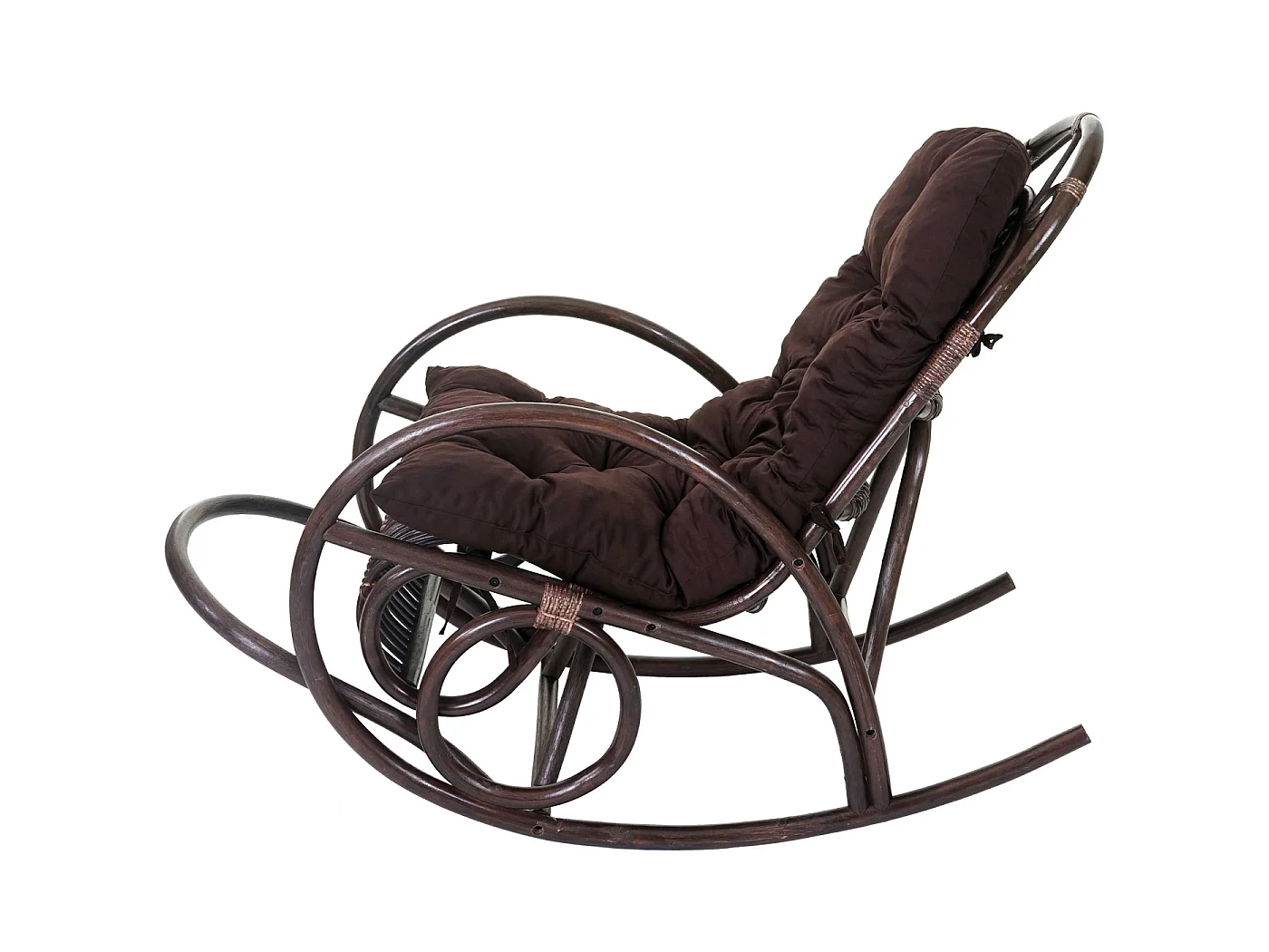Schaukelstuhl MCW-C40 Rattan, Auflage braun