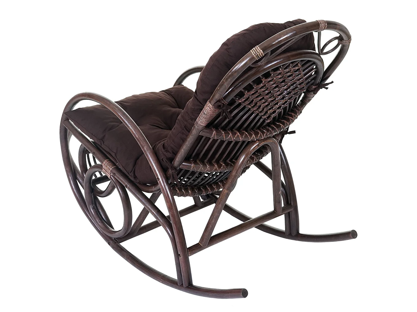 Schaukelstuhl MCW-C40 Rattan, Auflage braun