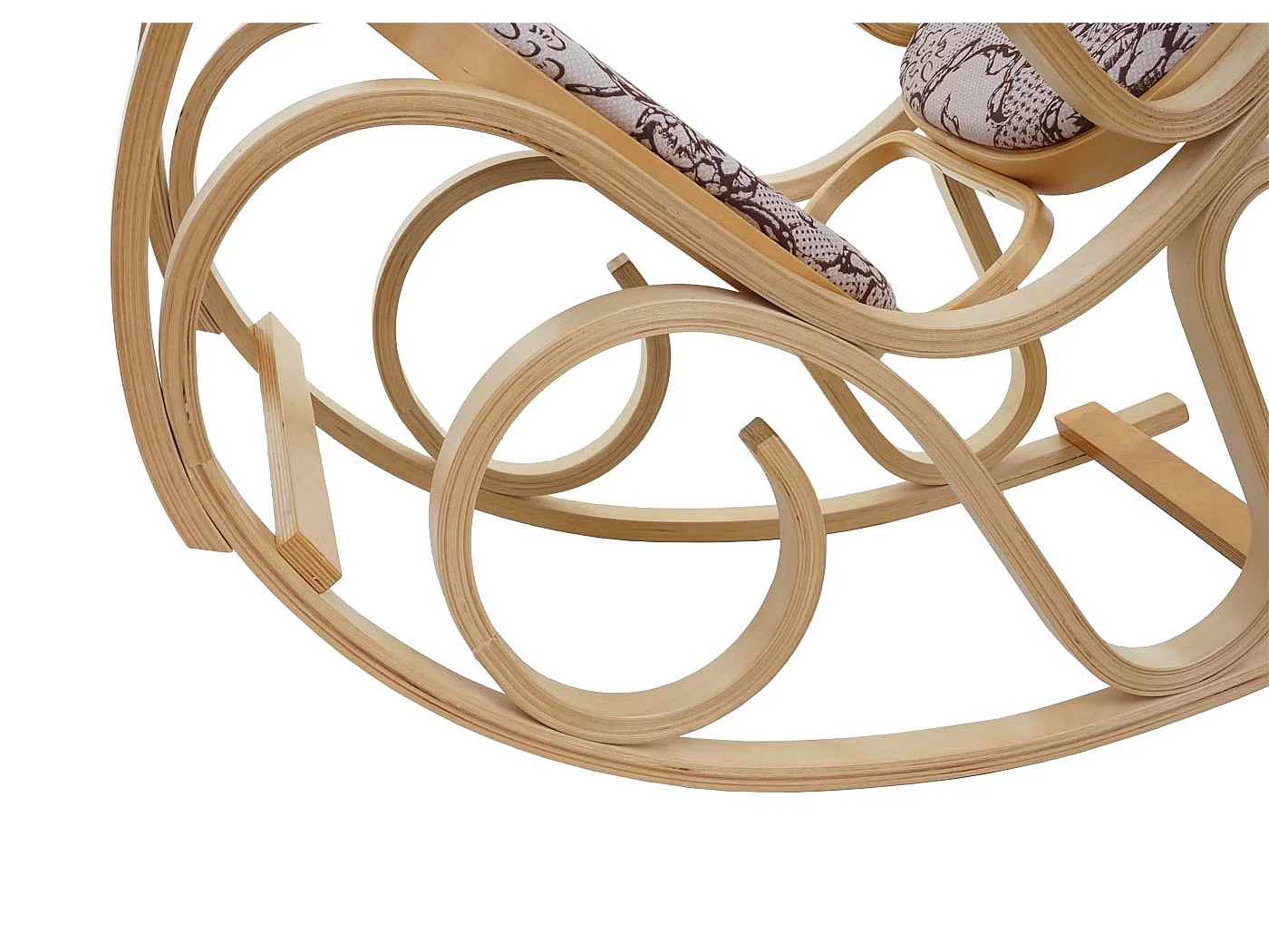 Schommelstoel Gallarate,  eiken look, stof/textiel jacquard bruin