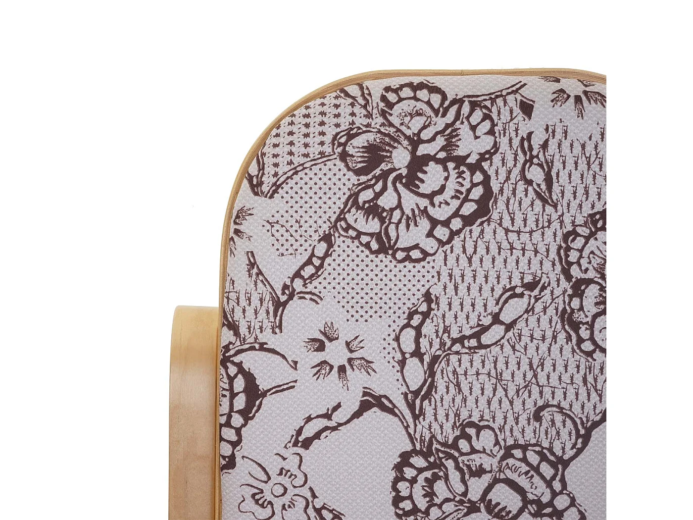 Fauteuil à bascule Gallarate,  aspect chêne, tissu/textile jacquard marron