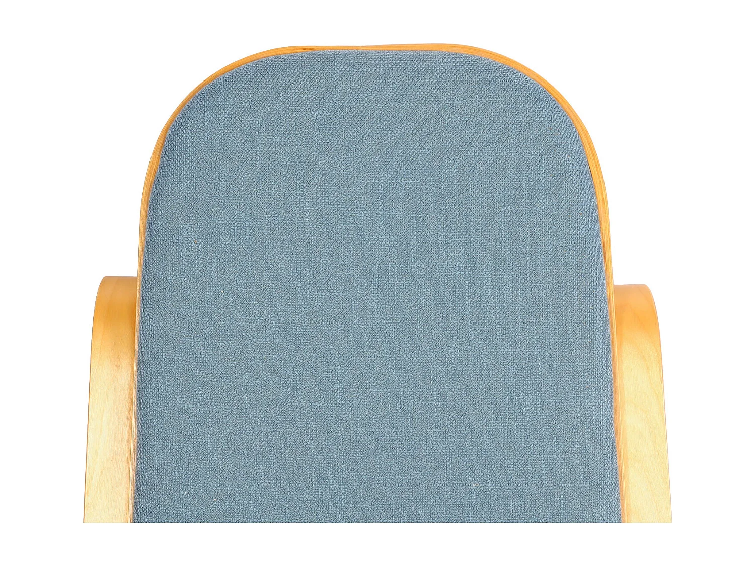 Fauteuil à bascule Gallarate,  aspect chêne, bleu