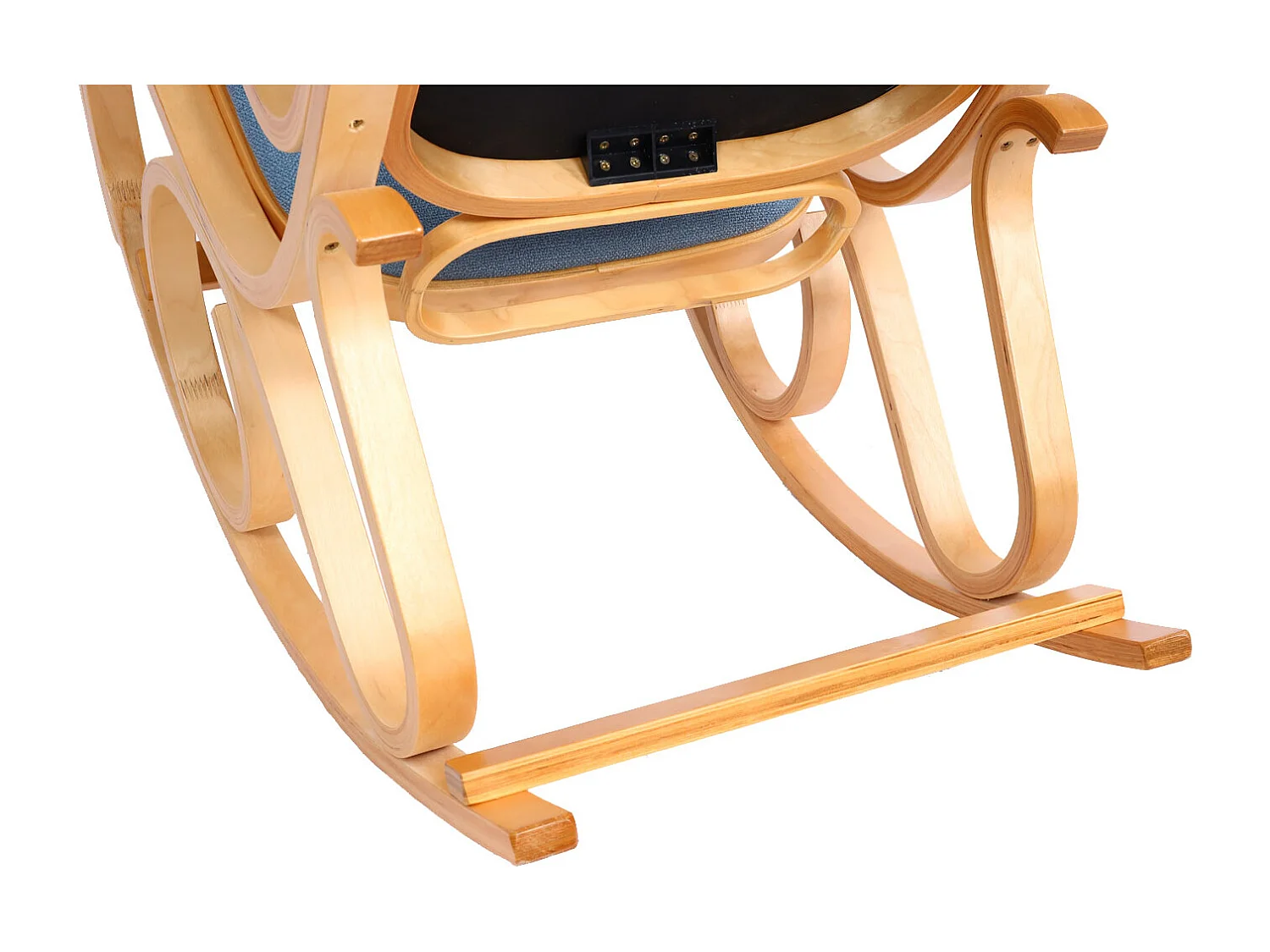 Fauteuil à bascule Gallarate,  aspect chêne, bleu