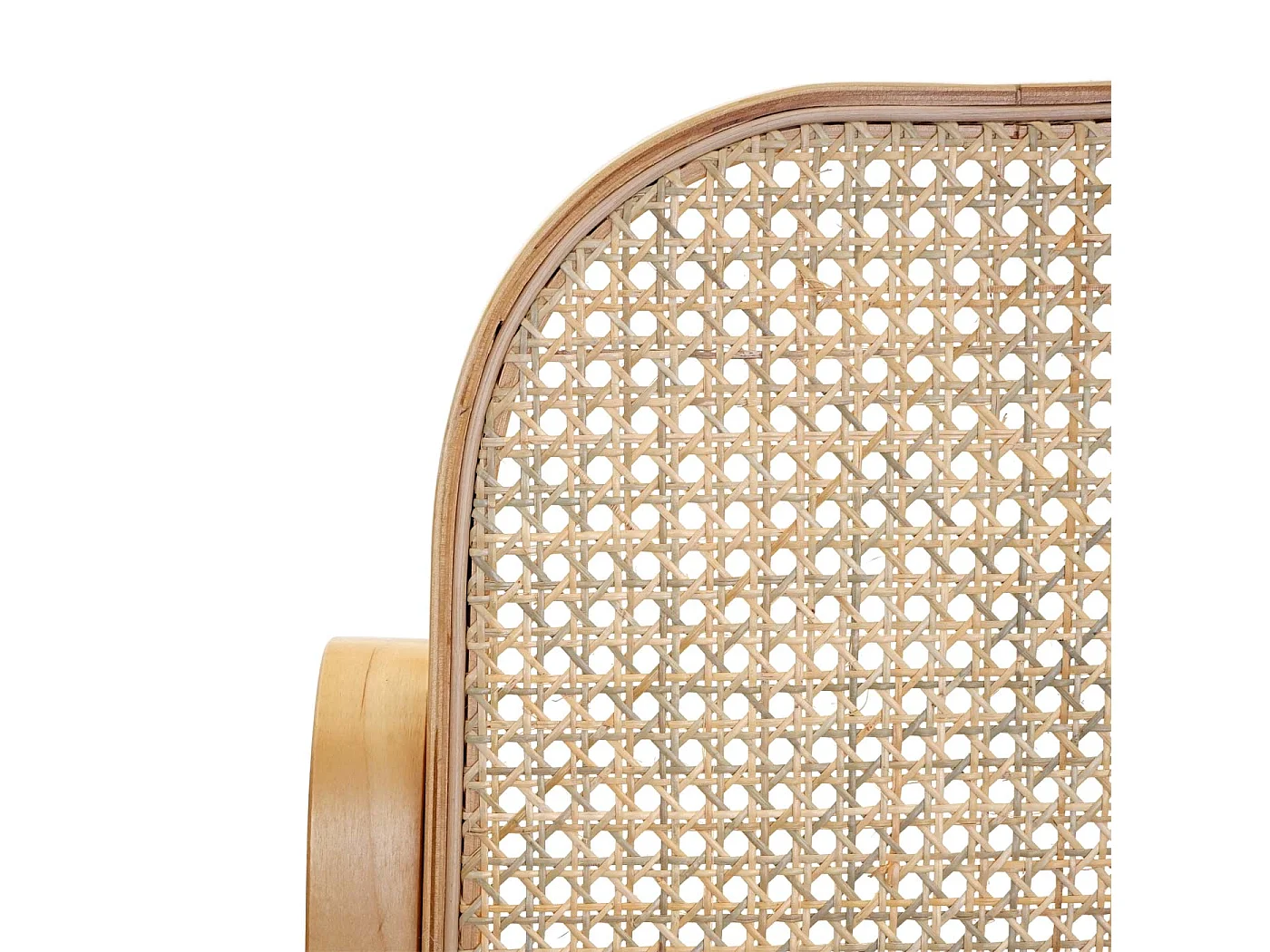 Fauteuil à bascule Gallarate Rattan,  aspect chêne