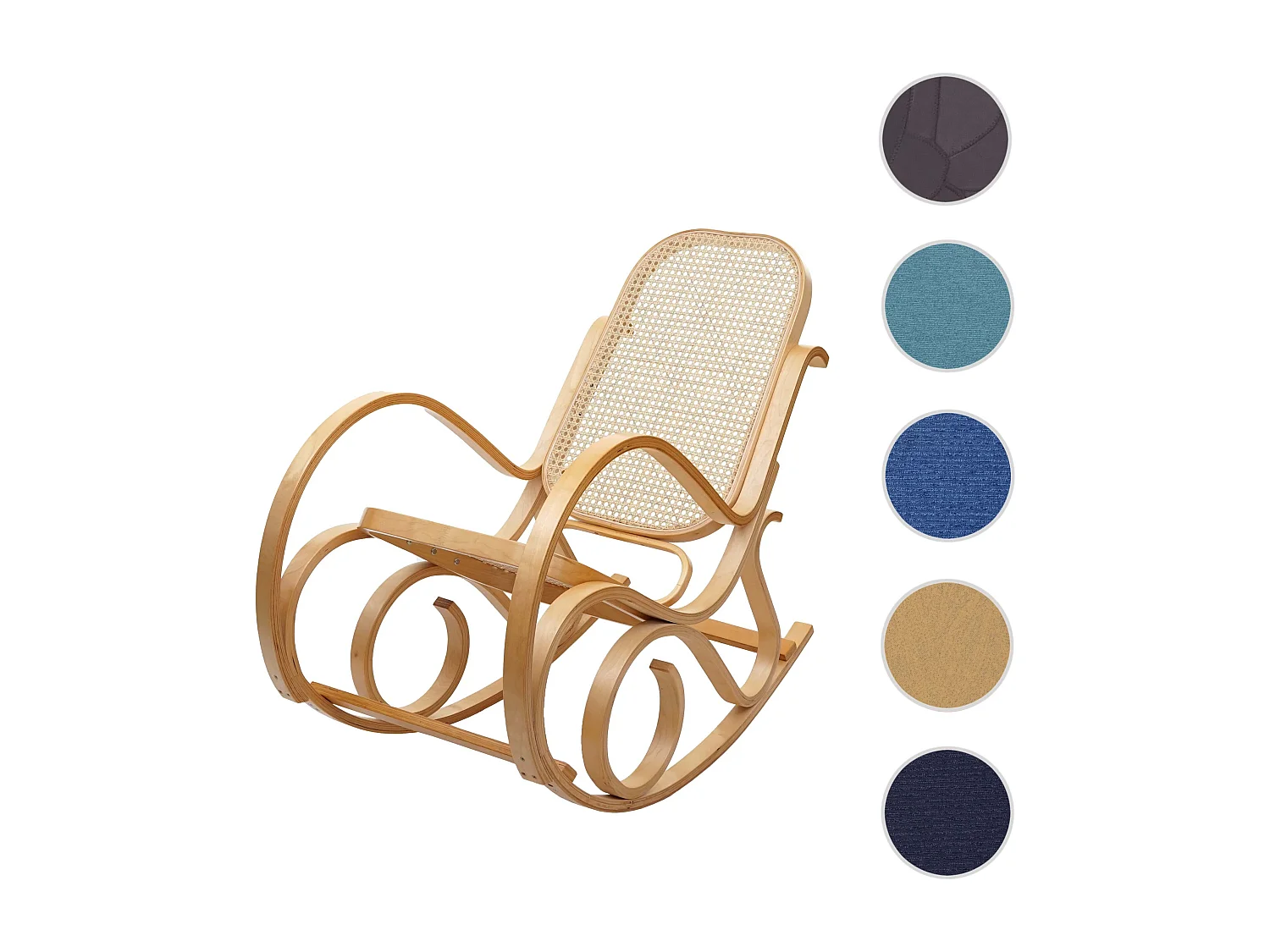 Fauteuil à bascule Gallarate Rattan,  aspect chêne