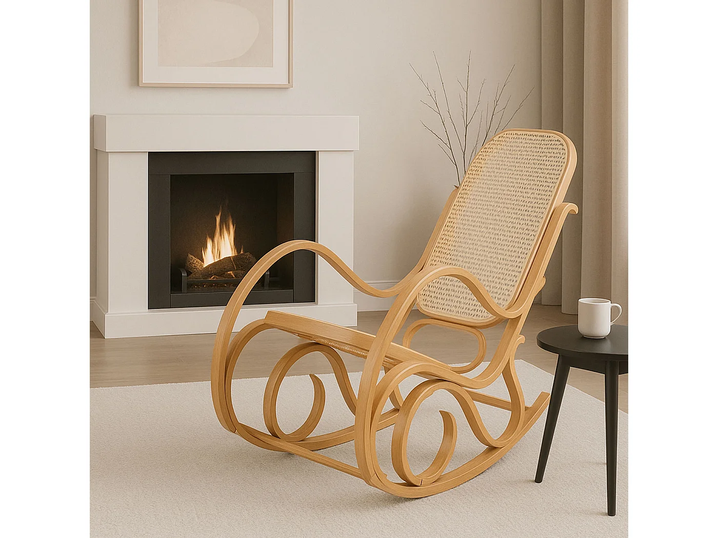 Schommelstoel Gallarate rotan,  eikenlook