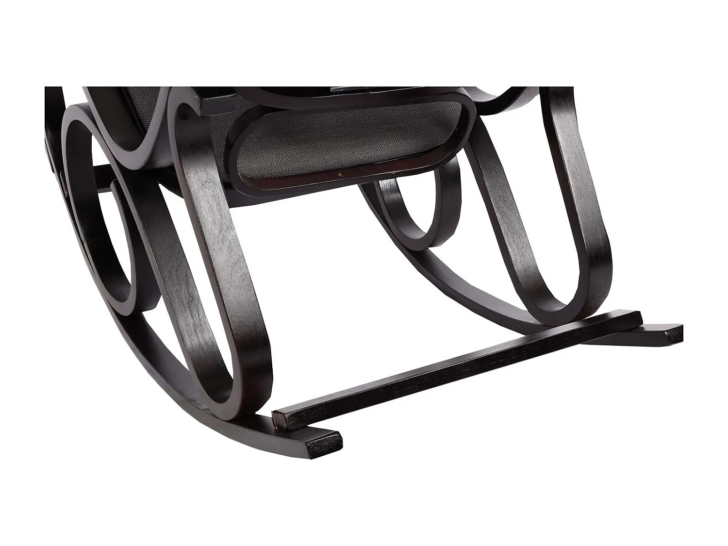 Fauteuil à bascule Gallarate,  Aspect noyer, tissu/textile gris anthracite