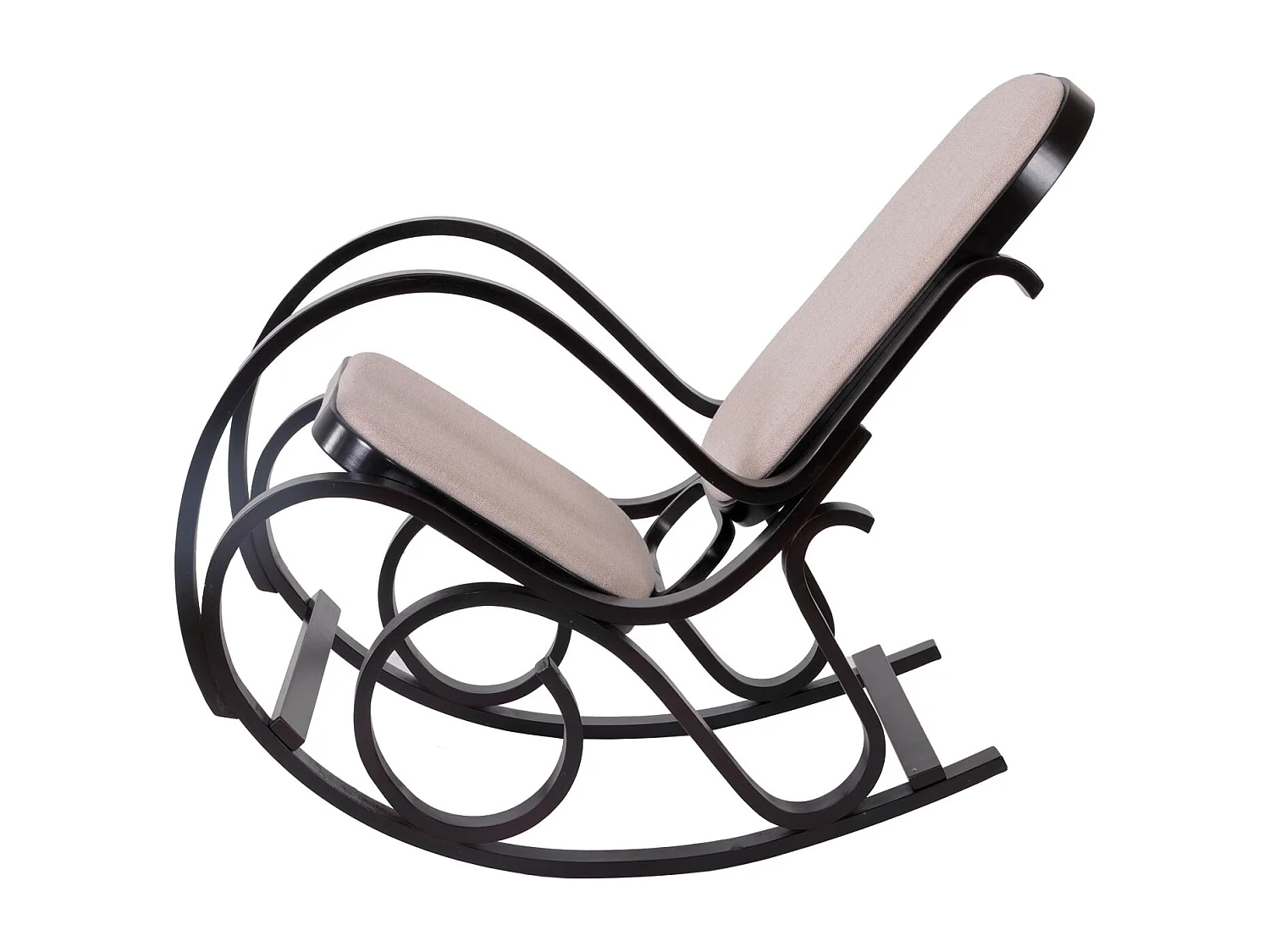 Schommelstoel Gallarate,  walnoot look, stof/textiel beige