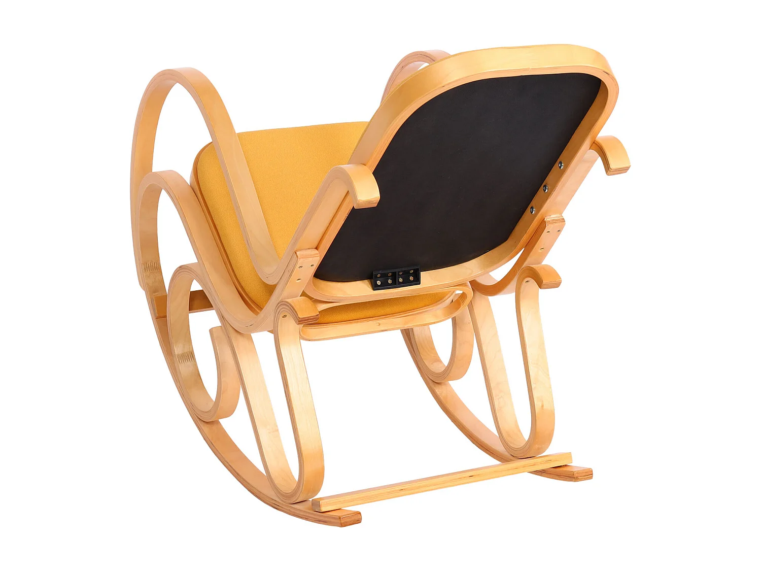 Fauteuil à bascule Gallarate,  aspect chêne, jaune