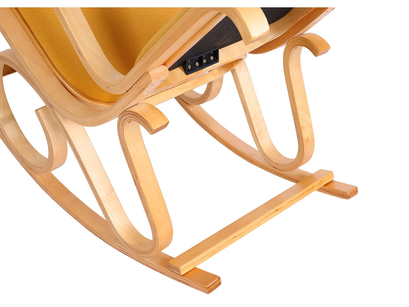 Fauteuil à bascule Gallarate,  aspect chêne, jaune